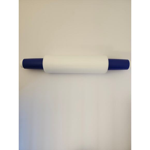 Tupperware Vintage Rolling Pin Fill N Chill  Hot Or Cold 16" Plastic Blue/White - Picture 2 of 8